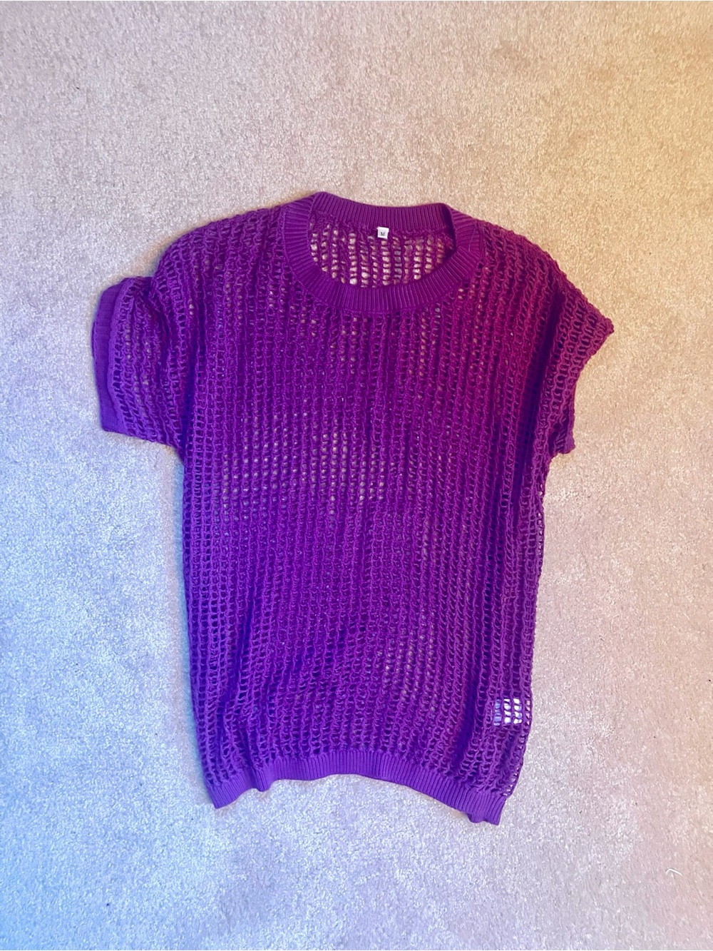 Short Sleeve Mesh Sweater